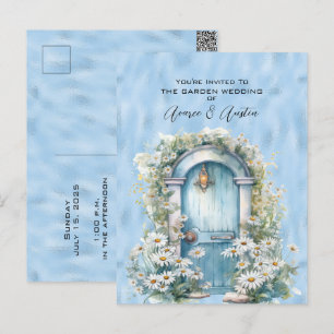 Blue Shimmer Garden Door Daisy  Postcard