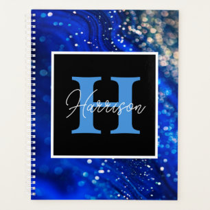 Blue Shimmer Name & Monogram Planner
