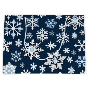 Blue Shimmering Snowflakes Gift Bag