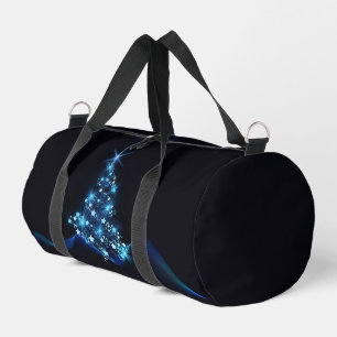 Blue Shine of Stars on Christmas Tree Dark  Duffle Bag