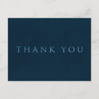 Blue Shiny Faux Foil Glam Modern THANK YOU
