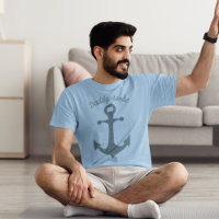 Blue Ship Anchor with Custom Text Graphic