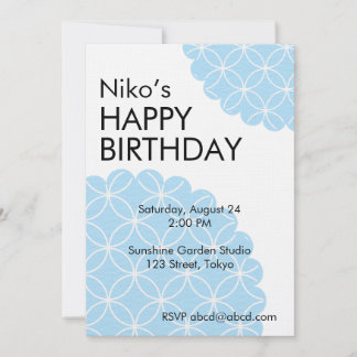 Blue Shippo Editable Invitation Template