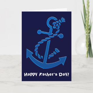 Blue Ship's Anchor Nautical Marine Father's Day Card