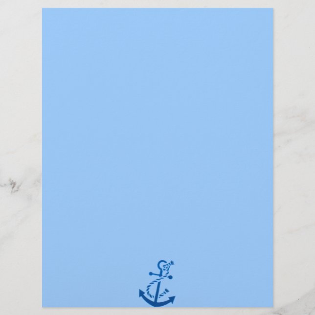 Blue Ship's Anchor Nautical Marine Themed (Front)