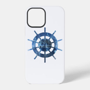 Blue Ship's Helm Rust Metal Case-Mate iPhone Case