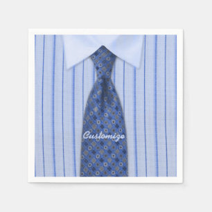 Blue Shirt and Tie Mens Suit Napkins 2