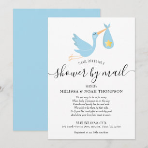 Blue Shower By Mail Long Distance Sprinkle Invitation