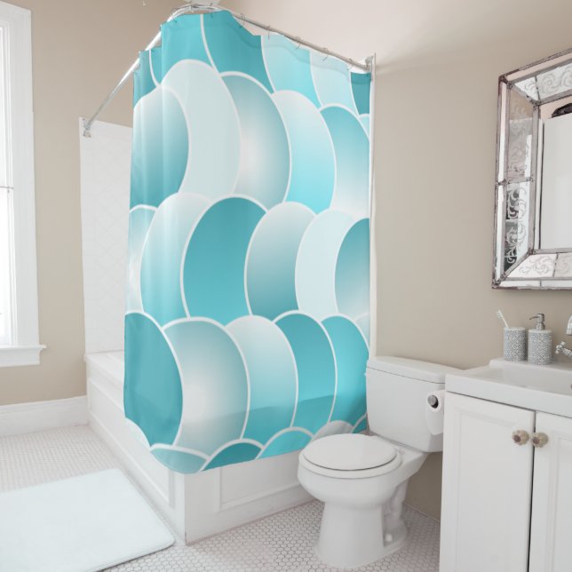 Blue Shower Curtain (In Situ)