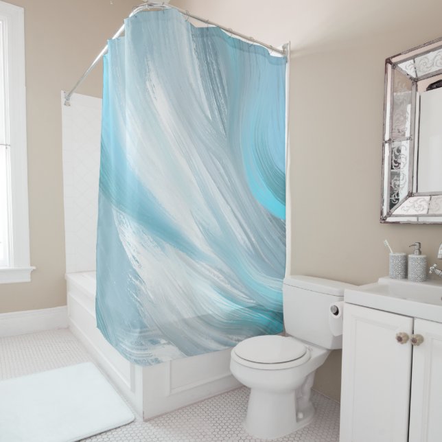 blue shy modern decoration shower curtain (In Situ)