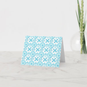 Blue Sicilian Tile Pattern Thank You Card