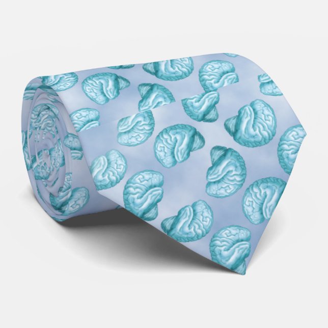 Blue Side Brain Tie (Rolled)