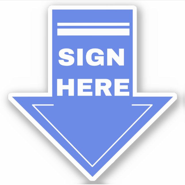 Blue Sign Here Arrow (Front)