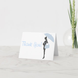 Blue Silhouette Baby Shower Thank You Cards