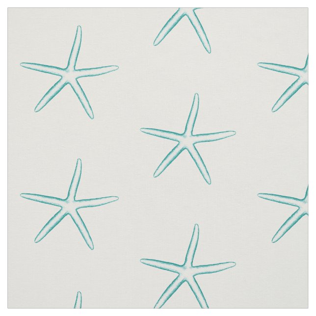 Blue Silhouette Starfish Fabric (Swatch)
