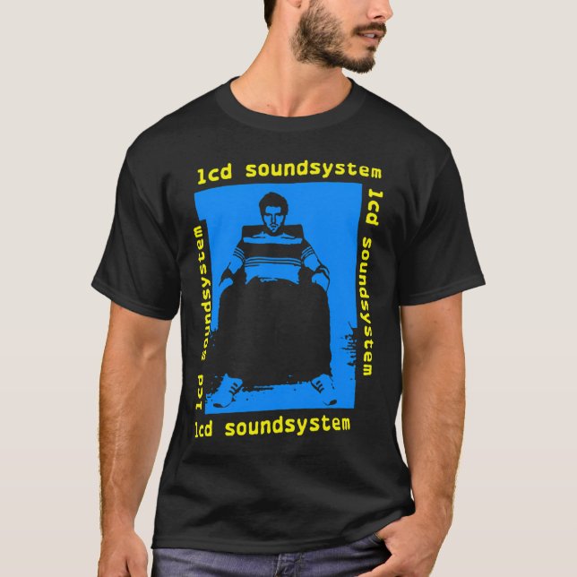 Blue Silhouette Yellow Typography T-Shirt (Front)