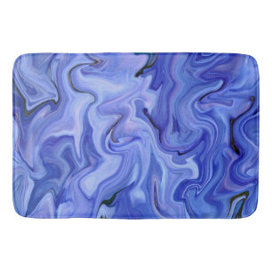 Blue silk abstract    bath mat