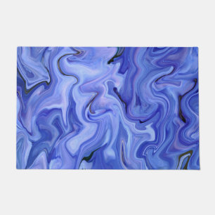 Blue silk abstract    doormat