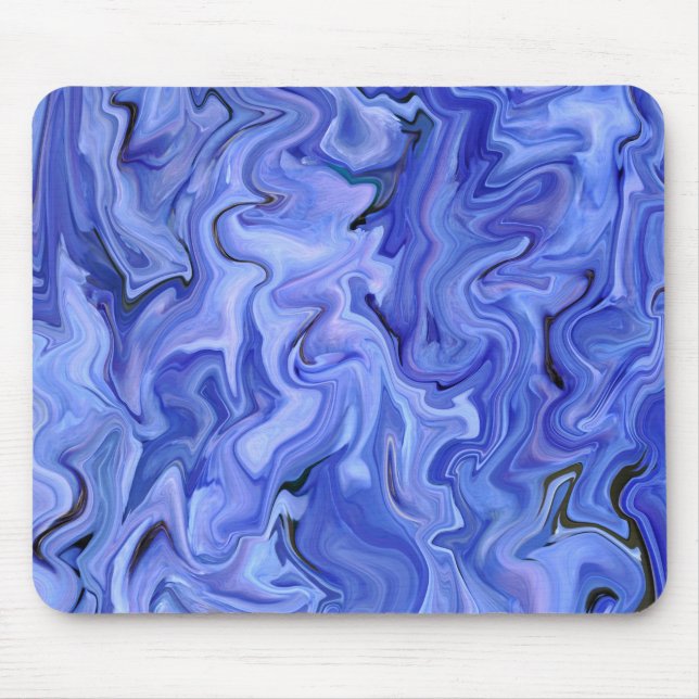 Blue silk abstract mouse pad (Front)