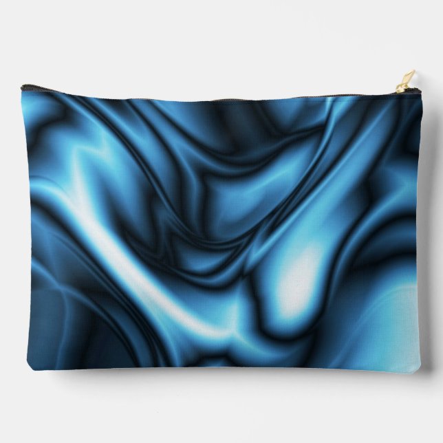 Blue Silk Accessory Pouch (Back)