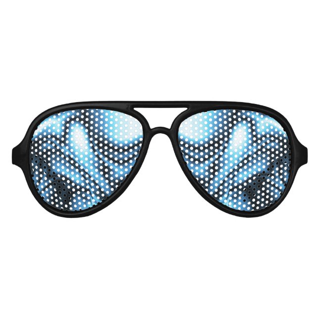 Blue Silk Aviator Sunglasses (Front)
