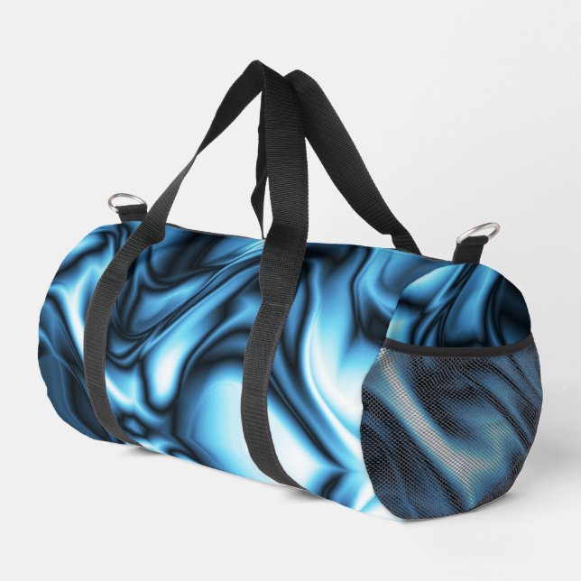 Blue Silk Duffle Bag (Right Corner)