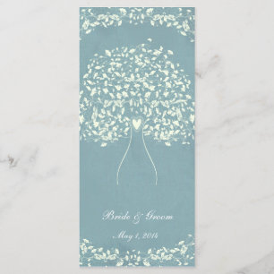 Blue Silk Heart Tree Wedding Extra Programme