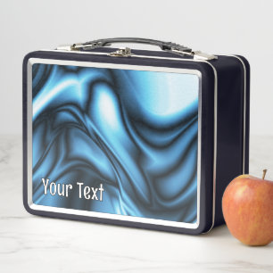 Blue Silk Metal Lunch Box