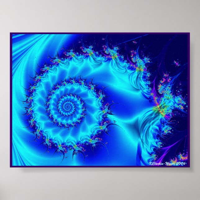 Blue Silk Spiral Poster (Front)
