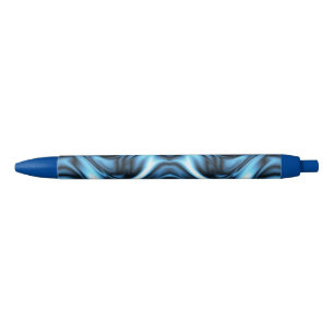 Blue Silk wave Black Ink Pen