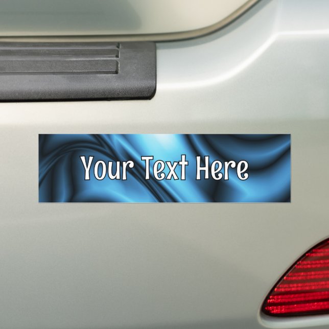 Blue Silk wave Bumper Sticker (On Car)