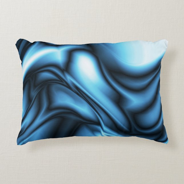 Blue Silk wave Decorative Cushion (Front)