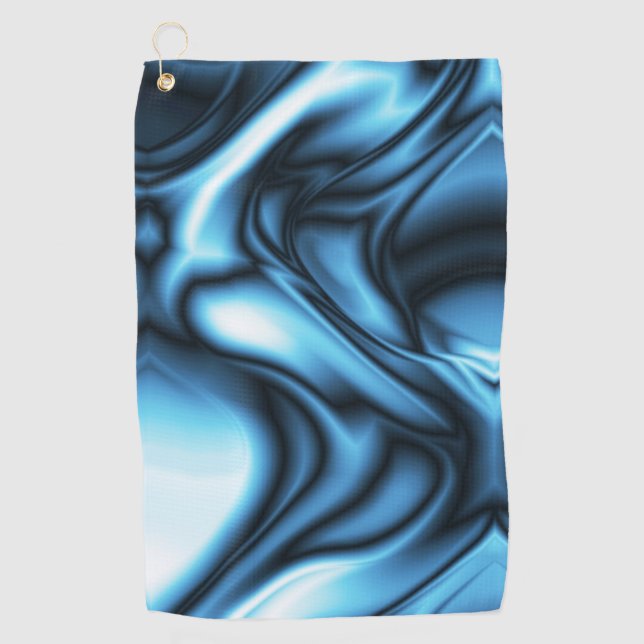 Blue Silk wave Golf Towel (Front)