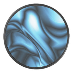 Blue Silk wave Hockey Puck