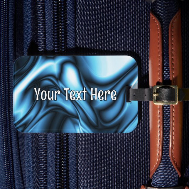 Blue Silk wave Luggage Tag (Front Insitu 4)