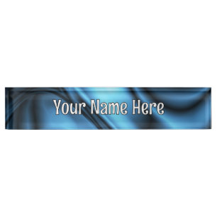 Blue Silk wave Nameplate