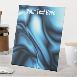 Blue Silk wave Pedestal Sign