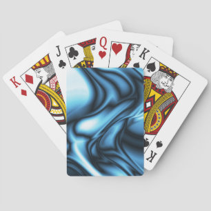 Blue Silk wave Playing Cards