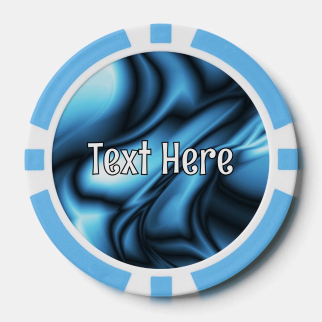 Blue Silk wave Poker Chips (Front)