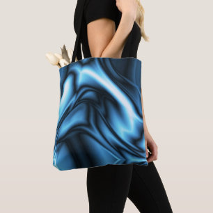 Blue Silk wave Tote Bag