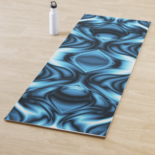 Blue Silk wave Yoga Mat