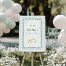 Blue Silly Goose Baby Shower Sign