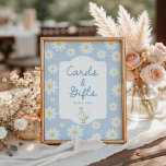 Blue Silly Goose Cards & Gifts Sign<br><div class="desc">Set a playful tone with this blue silly goose and daisy cards and gifts sign—perfect for a retro baby shower or funny boy party theme.</div>
