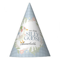Blue Silly Goose Floral Gingham Birthday Favour