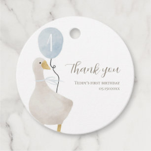 Blue Silly Goose Round Favour Tag