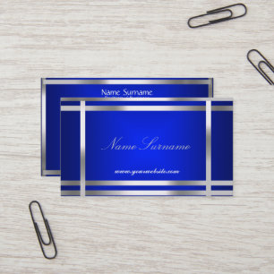 Blue Silver Abstract Business Card