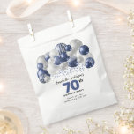 Blue Silver Balloon Glitter Favour 70th Birthday Bags<br><div class="desc">Modern Glam Navy Blue Silver Balloon Glitter Sparkle Any Age Birthday Party Favour Bag</div>