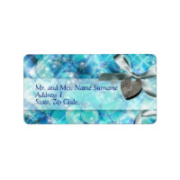 Blue silver beach heart party