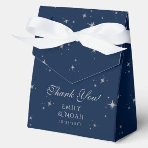 Blue Silver Celestial Thank You Wedding Favour Box