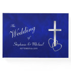 Blue Silver Christian Cross Wedding